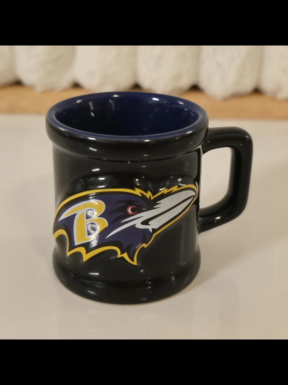 Baltimore Ravens Ceramic Mini Mug Shot Glass 2 oz Sculpted 3D Relief Logo NFL